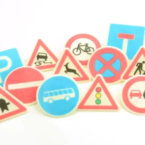 CM Ehető Cukor Forgalmi Táblák, Kresz Táblák - 12db-os