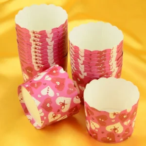 CM Muffin Csésze - Rózsaszín szívek 20db