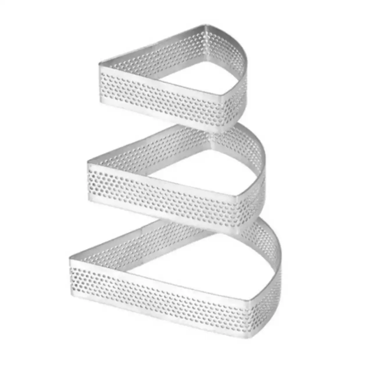 3 darabos fém desszertgyűrű, lyukacsos tarte gyűrű – Háromszög