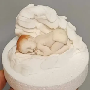 Cukorfigura - Keresztelőre baba angyalszárnyakkal
