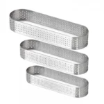 3 darabos fém desszertgyűrű, lyukacsos tarte gyűrű – Ovális