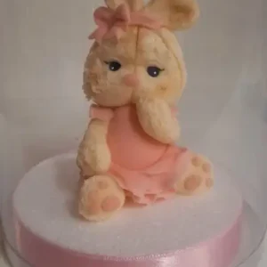 Cukorfigura - Nyuszi rózsaszín szoknyás szőrös