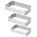 3 darabos fém desszertgyűrű, lyukacsos tarte gyűrű – Tégla