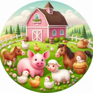 Farm állatok kerek2 kerek 20cm