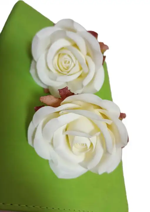 Cukorvirág - Tépett szirmú rózsa - Fehér 7-8cm