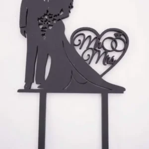 Díszítő Beszúró - Fekete akril elegáns esküvői pár