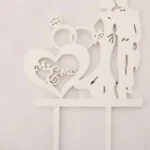 Díszítő beszúró - Fa gyűrűs pár 13x20cm