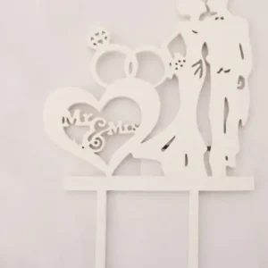 Díszítő beszúró - Fa gyűrűs pár 13x20cm