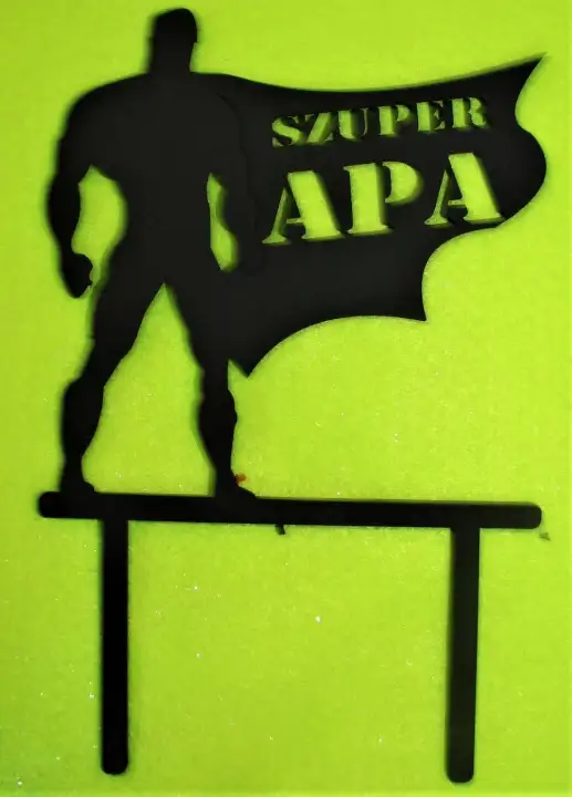 Díszítő beszúró - Fekete fa Szuper Apa 14x21cm