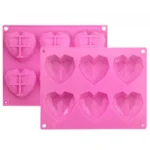 6 részes szilikon forma , mousse forma - Gyémánt szív