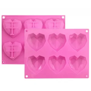 6 részes szilikon forma , mousse forma - Gyémánt szív