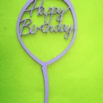 Díszítő beszúró - Lila fa Torta dísz Happy Birthday Lufis  9cm x 18cm