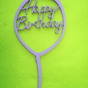 Díszítő beszúró - Lila fa Torta dísz Happy Birthday Lufis 9cm x 18cm