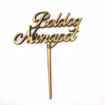 Díszítő beszúró - Natúr fa Boldog Névnapot tábla  9cm x 12cm