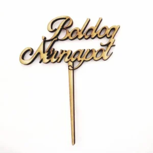 Díszítő beszúró - Natúr fa Boldog Névnapot tábla 9cm x 12cm