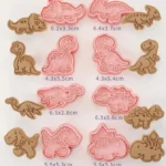8 darabos műanyag süteménykiszúró és nyomda, sütipecsét – Dinoszaurusz (CK-10)