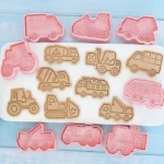 8 darabos műanyag süteménykiszúró és nyomda, sütipecsét – Munkagépek