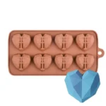 8 részes szilikon bonbon forma – Gyémánt szív