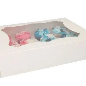 Funcakes Cupcake-Muffin 12db-os ablakos Box - Fehér