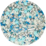 FunCakes Medley Frosty – Kék – Fehér – Ezüst Jeges Hópehely Szórócukor Keverék 65g