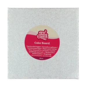 FunCakes Szögletes Tortaalátét – Extra ERŐS, vékony – Ezüst 20x20cm