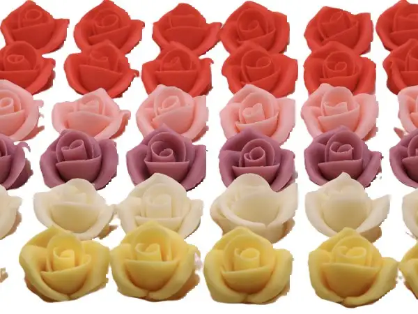 Marcipán rózsa Pro. - Közepes 4cm - Sárga