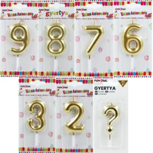 Számgyertya, Tortagyertya - arany 6cm - 9