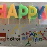 Tortagyertya - Színes Happy Birthday felirat