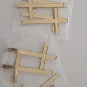 Akril tortadísz - Kereszt 8cm - Tükörarany