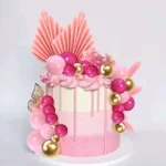 Torta beszúró szett 25 db-os - Rózsaszín arany tortadekorációs szett