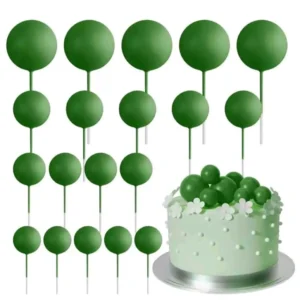 Torta beszúró - Zöld gömb 10db