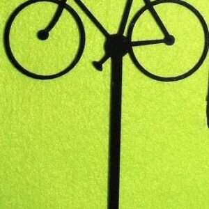 Díszítő beszúró - Fekete fa beszúró kerékpár 8cm x 11,5cm