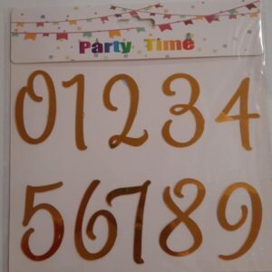 Torta beszúró - arany akril számok  0-9