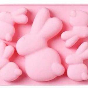 Szilikon csoki öntőforma - Nyuszik 5 részes